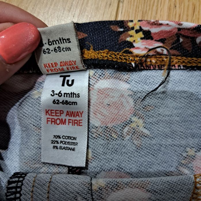 Spodnie, getry, leginsy, TU, 62-68, kwiaty