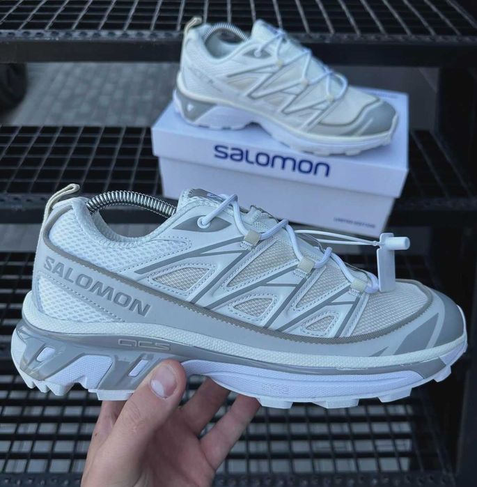 Мужские белые кроссовки Саломон сеточка Salomon