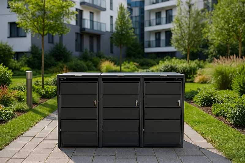 Zabudowa Koszy Na Śmieci 3x240L Obudowa Wiata Śmietnikowa Garaż+GRATIS