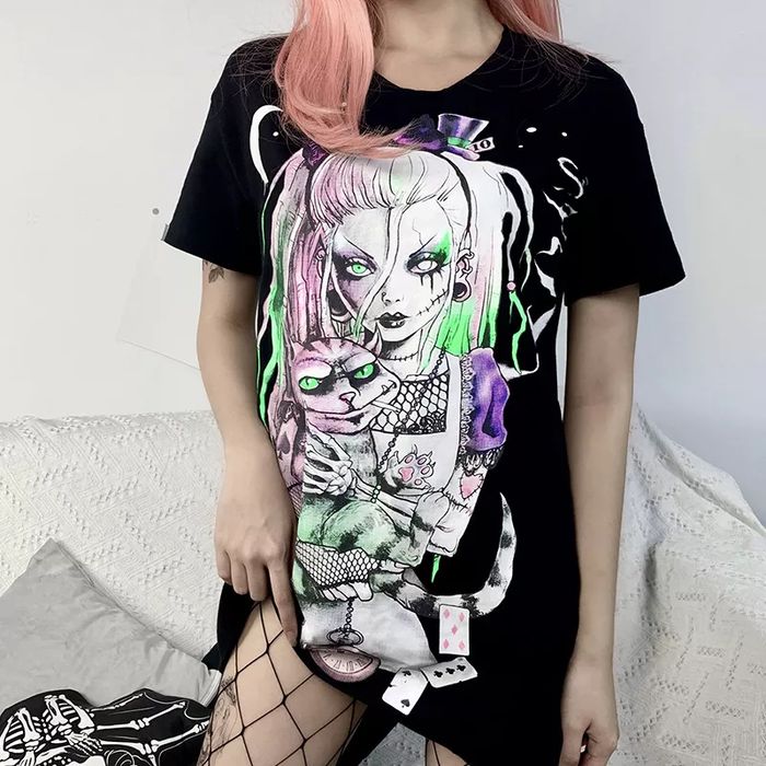 Koszulka damska oversize T-shirt anime harajuku hikigawa - L