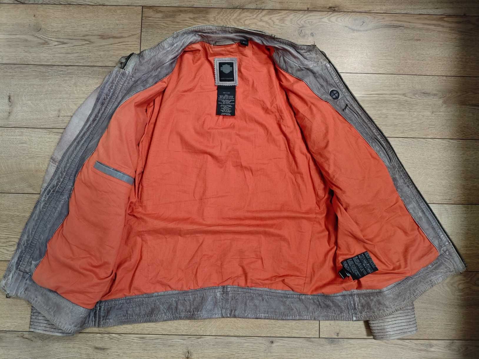 Harley Davidson L / XL куртка чоловіча шкіряна коричневая стиль мото