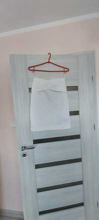 Spódnica biała S spódniczka z kokardą Ryłko