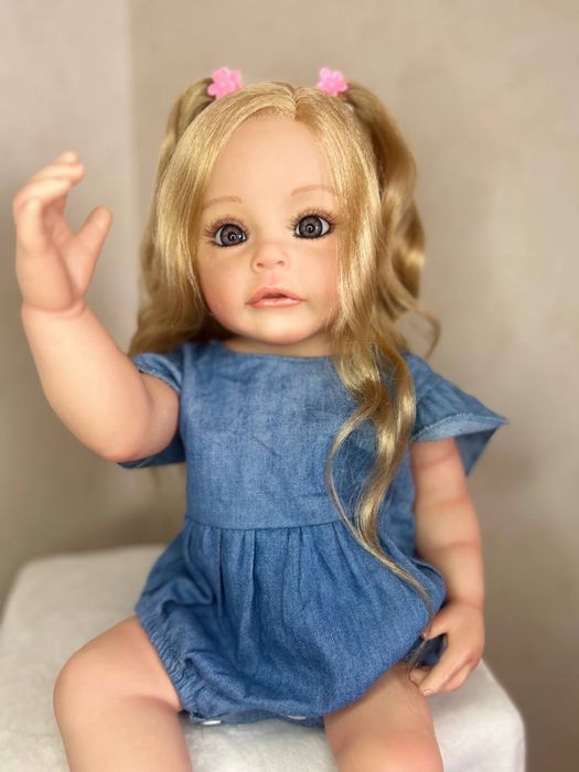 Велика лялька реборн 55 см Reborn кукла пупс реалістична дівчинка