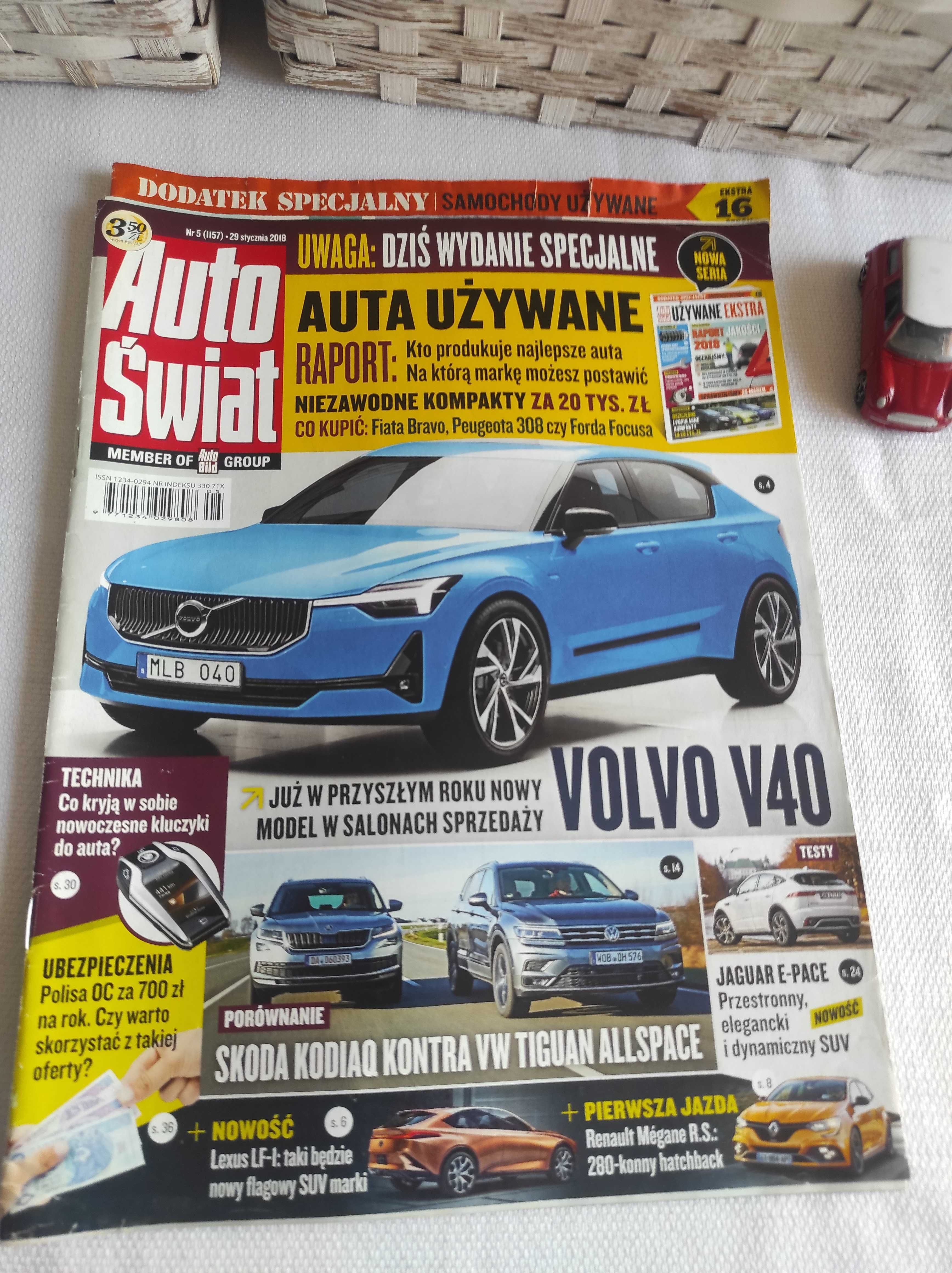 Czasopismo Auto Świat WYSZUKAJ POJAZD 5/2018 V40 RS3 E-Pace LF Rapid