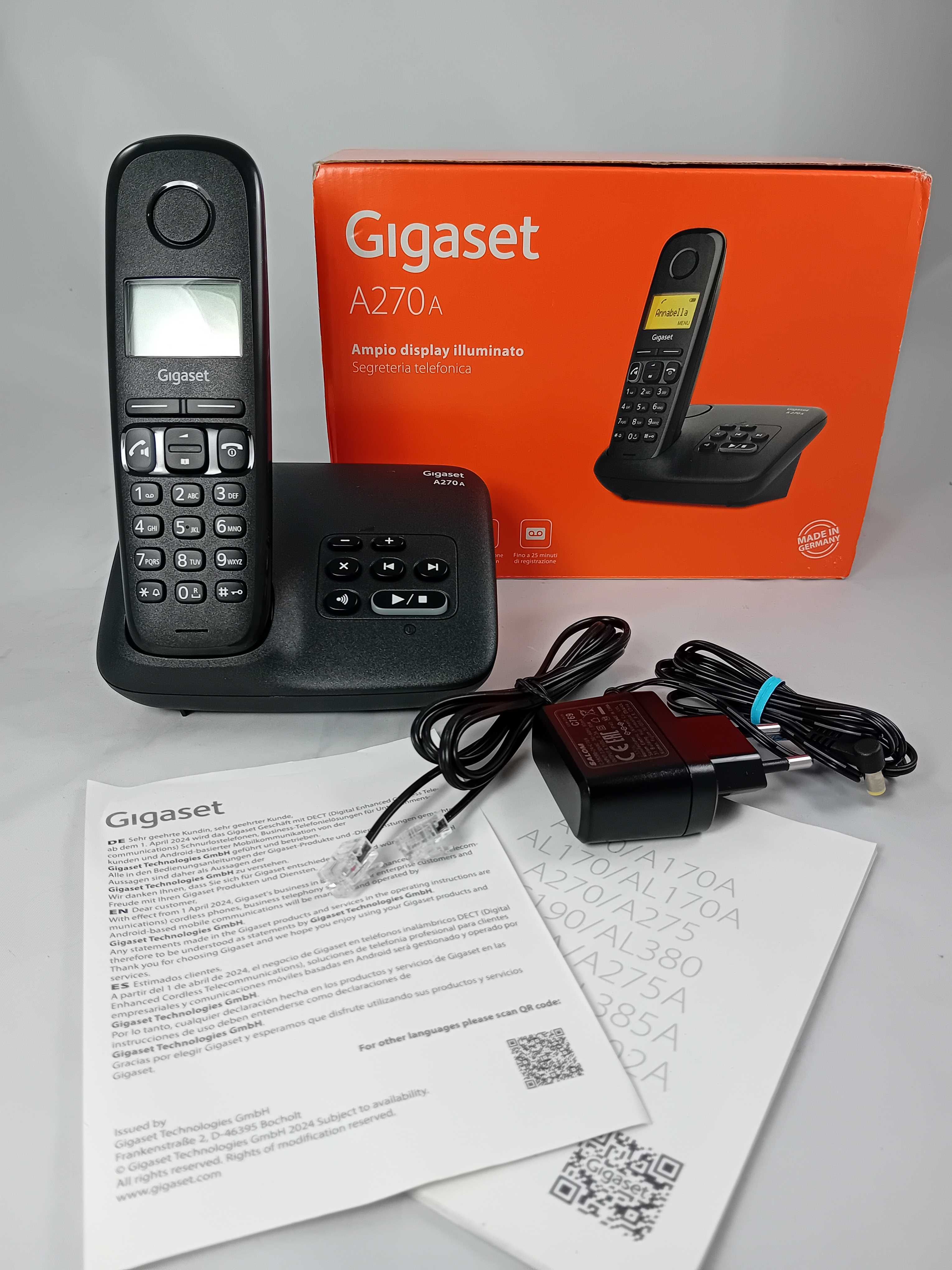 Telefon stacjonarny bezprzewodowy menu PL duże przyciski Gigaset A270A