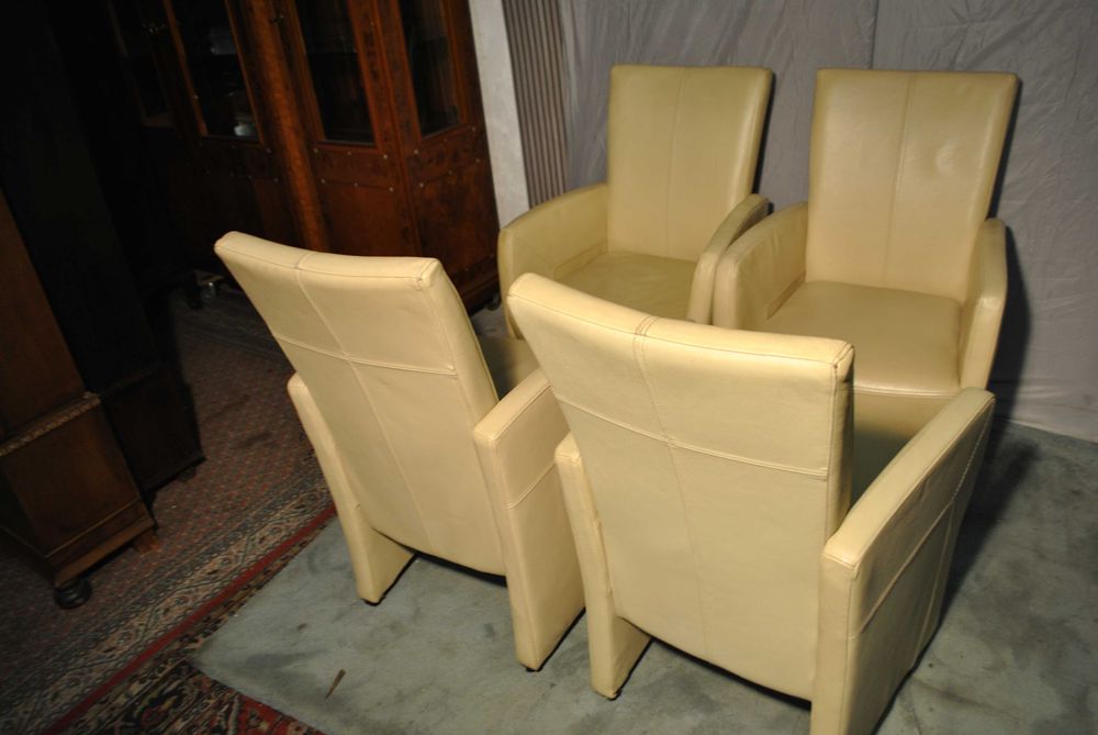 4 Fotele Klubowe  Skórzane Ecri  z Niemiec