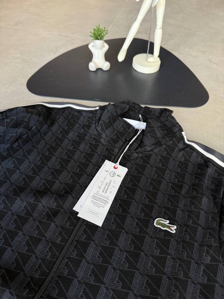 Кофта зіпка Lacoste на замок чорна чоловіча кофта лакоста на замок