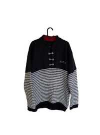 Norweski vintage sweter na spinki, rozmiar L, stan dobry