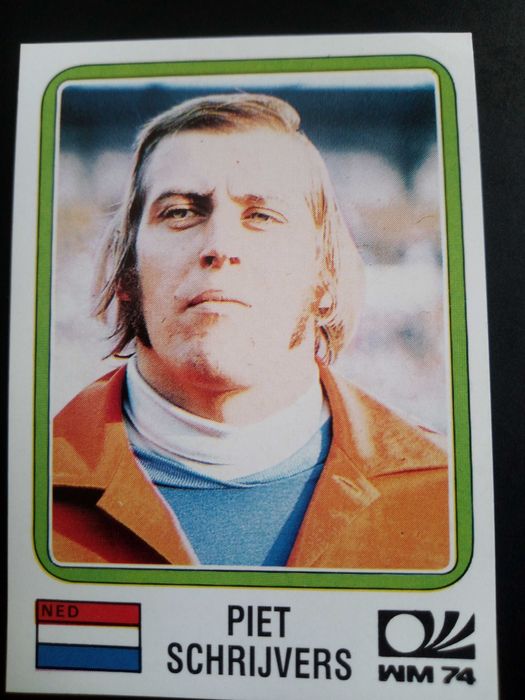 Cromo Panini World Cup Story de Piet Schrijvers no Mundial 74