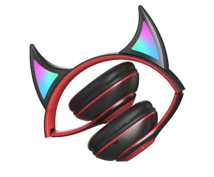 Дитячі навушники Bluetooth Cat STN-25 вушка сатани з RGB підсвіткою