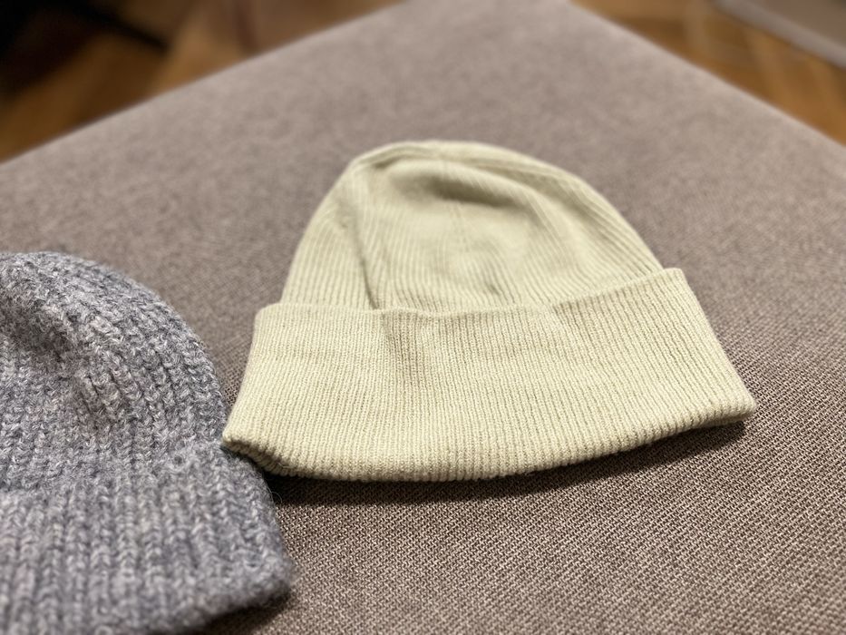 Reserved czapka zimowa beanie szara limonka unisex