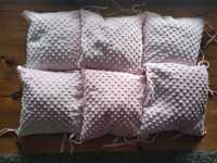 Ochraniacz poduszka do łóżeczka różowy Minky 6 sztuk