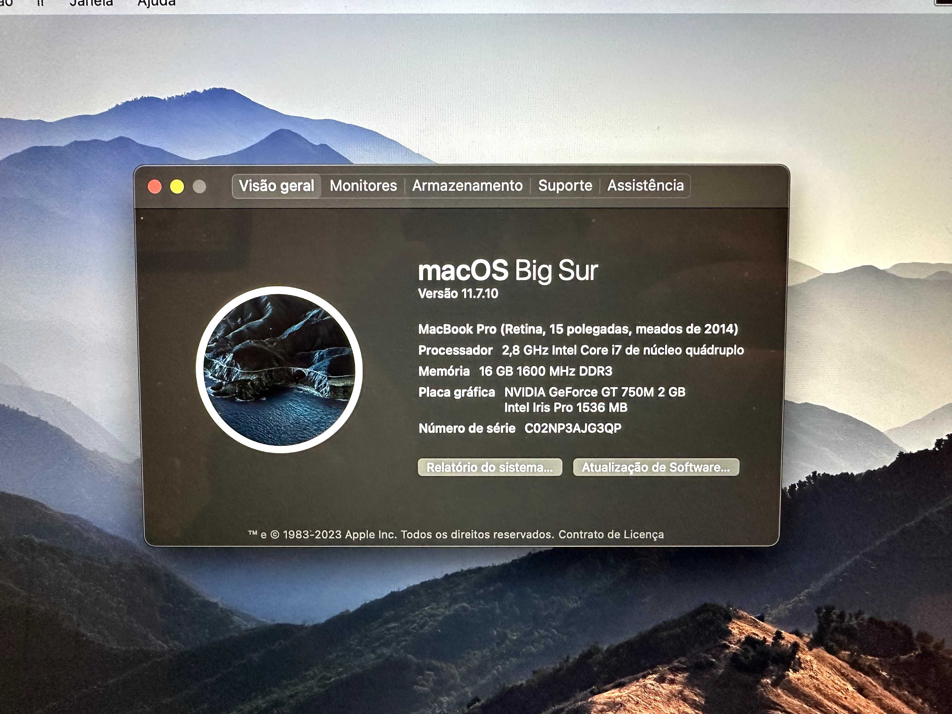MacBook Pro Retina 15 Polegadas - I7- 16GB RAM SSD 512GB