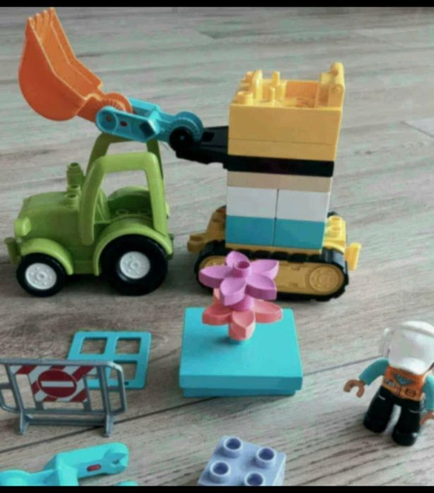 Zabawka Klocki Lego Duplo  oryginalne duży zestaw bdb koparka ludek
