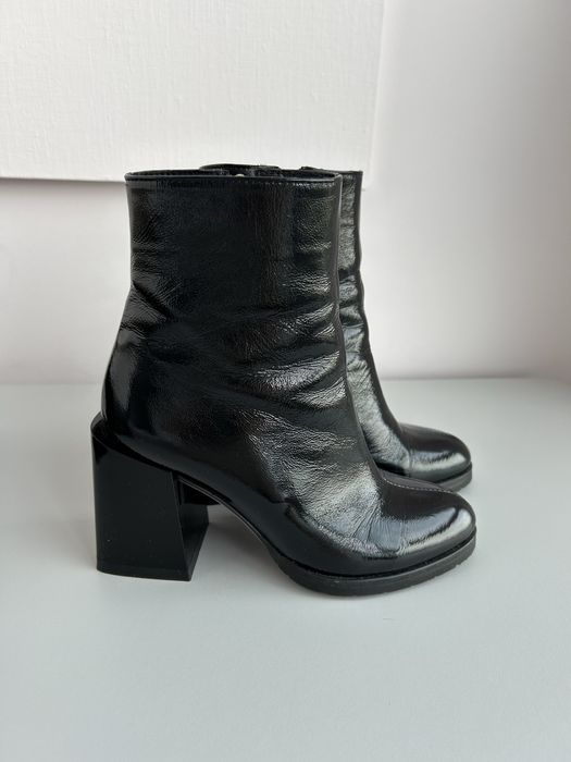 Зимові ботинки, натуральна лакована шкіра, 35,5 розмір