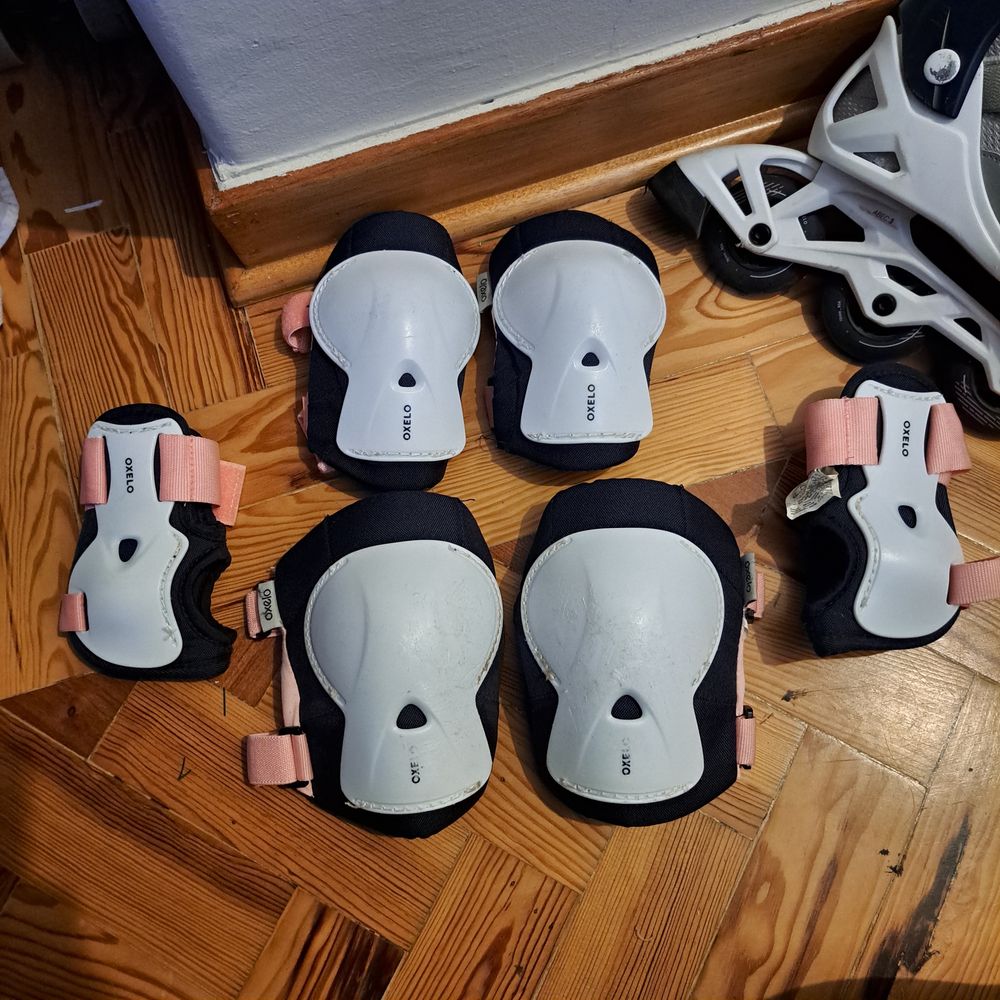 Patins + protecões - Tam: 35-38 - Fit3 Oxelo