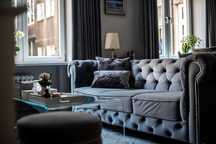 Sofa Chesterfield 3 osobowa w wersji L szara
