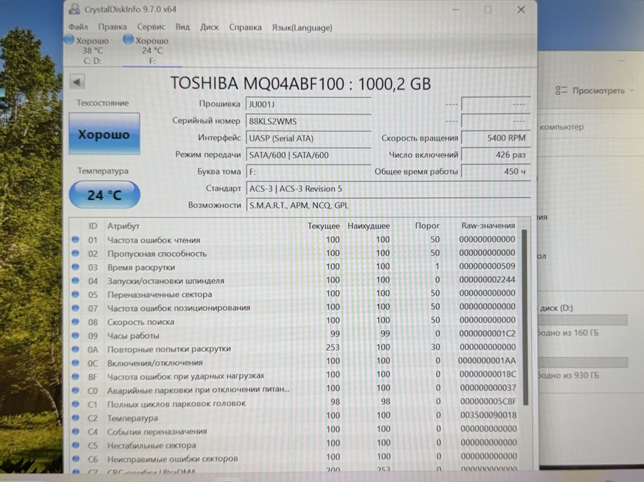 Жорсткі диски HDD 1TB для ноутбуків та ПК — в робочому стані