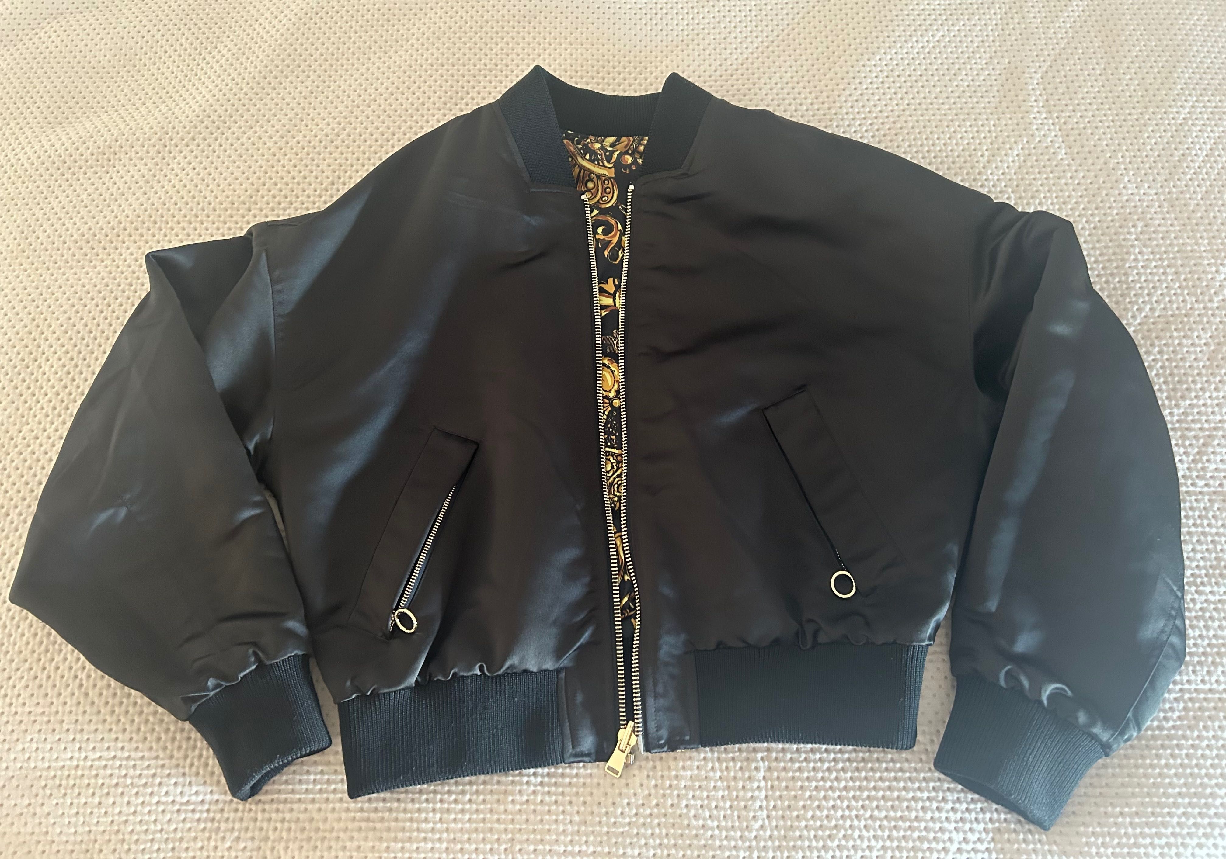 Versace JC dwustronna kurtka bomber Print Bijoux Baroque rozmiar M