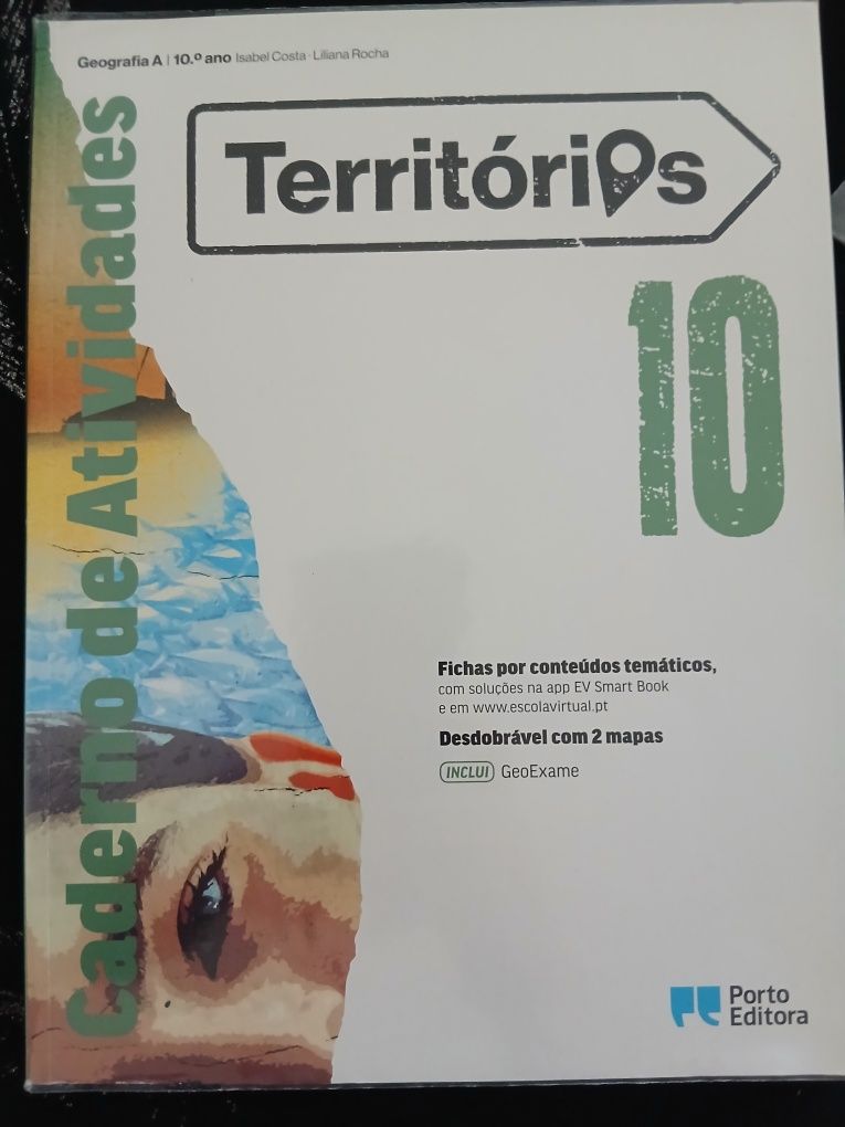 Manual e caderno  de atividades Territórios 10° ano Excelente estado