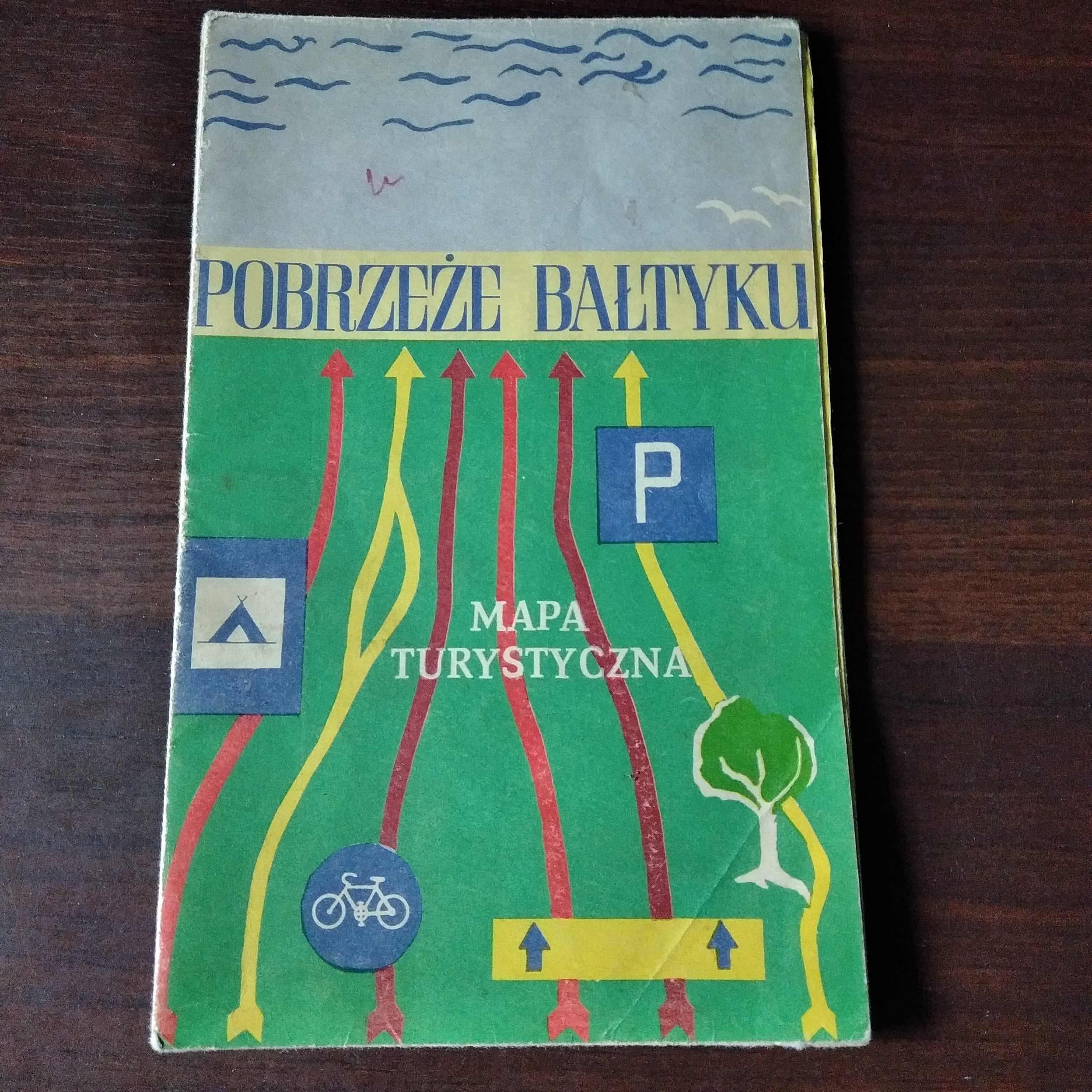 Stare mapy turystyczne - jeziora mazurskie i pobrzeże bałtyckie