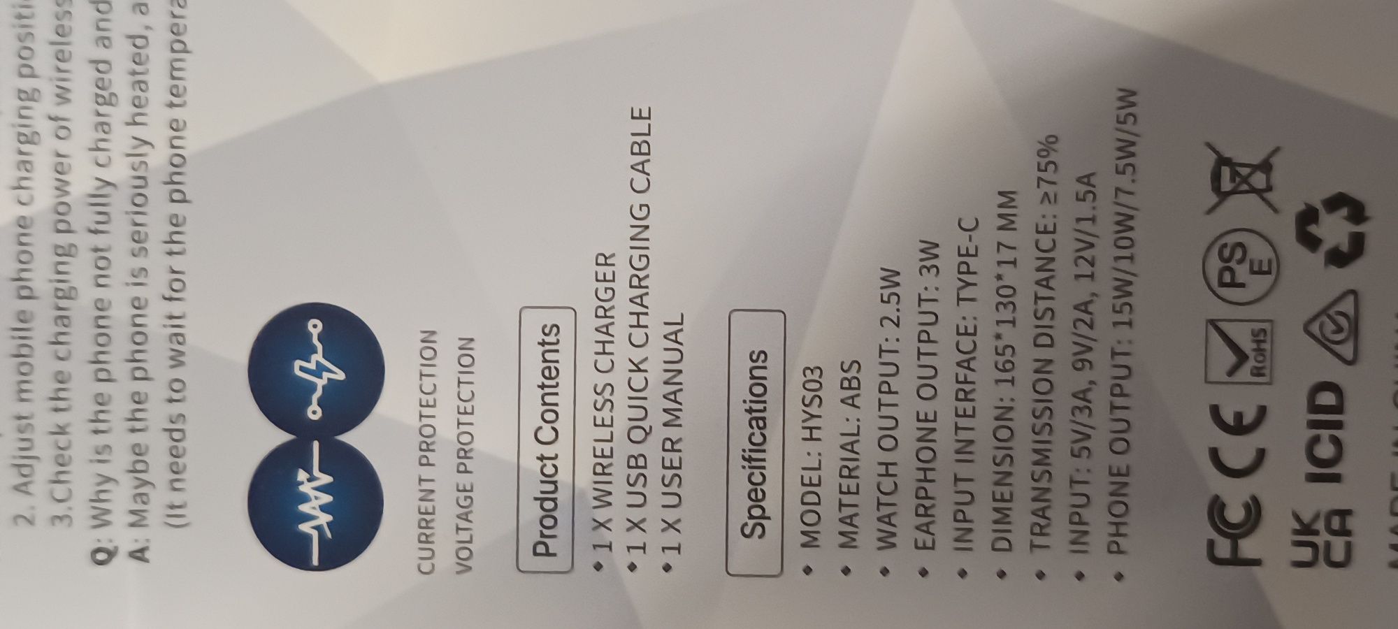 Ładowarka bezprzewodowa stacja ładująca 3in1 HYS 03