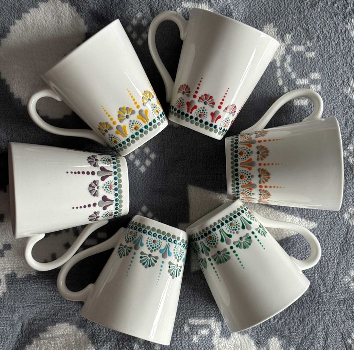 Zestaw kubeczków - ręcznie malowane