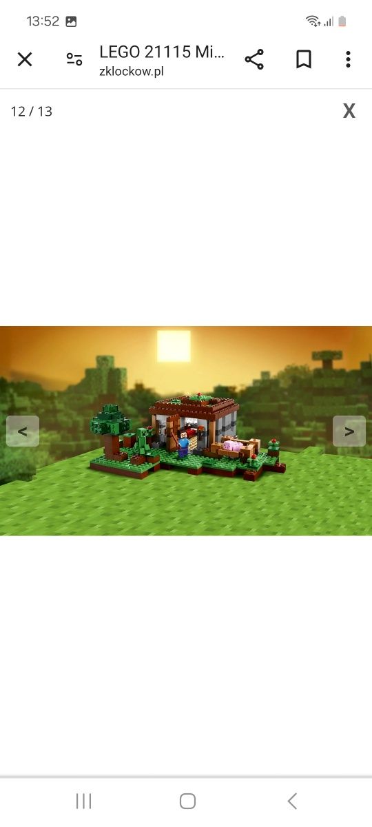 Klocki Lego Minecraft 21115 Pierwsza noc 100% kompletne