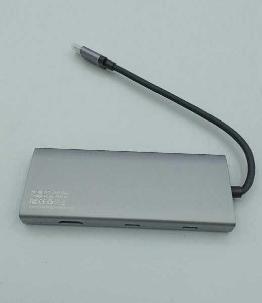 AMZJP Hub USB-C 9w1 – HDMI 4K, VGA, USB-C, PD 100W, audio, SD/TF, USB