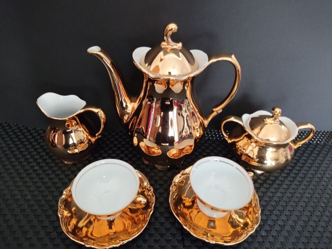 Porcelana Bawaria  Złoty Serwis do mokka TET-TA-TET Tirschenreuth
