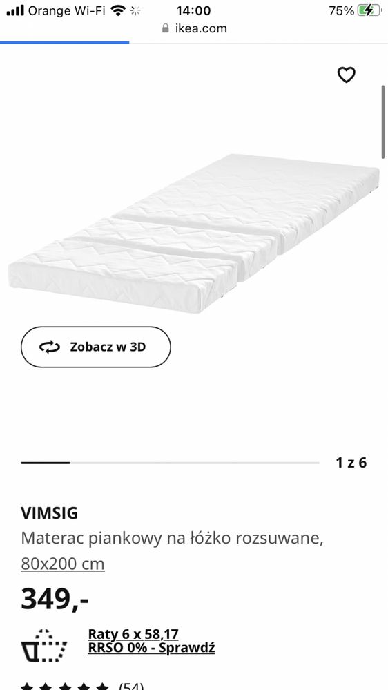 Ikea łóżko plus materac OKAZJA