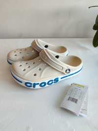 Крокси crocs m5w7 m4w6 беж фіолетові