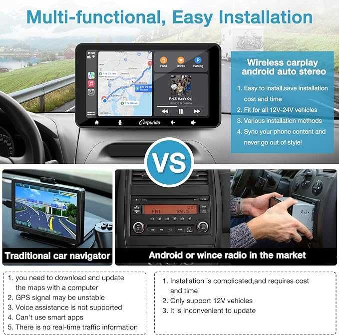 Carpuride W708 Apple CarPlay e Android Auto