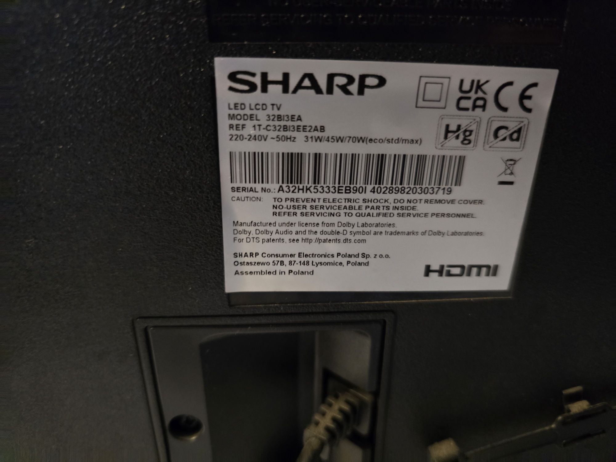 Telewizor sharp 32