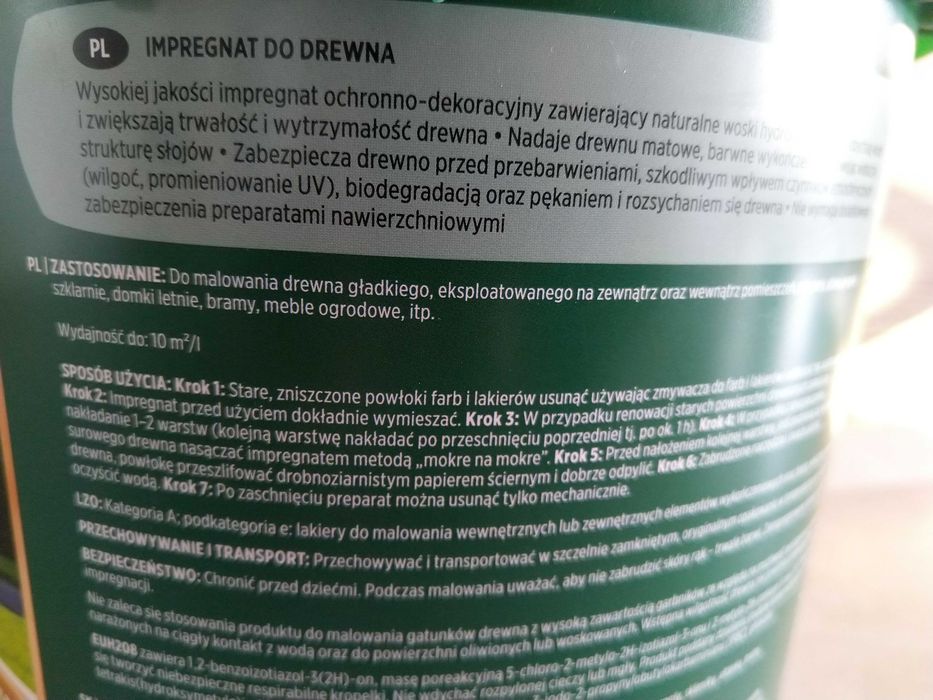 OKAZJA Impregnat do drewna kolor BIAŁY 5L zabezpiecza chroni