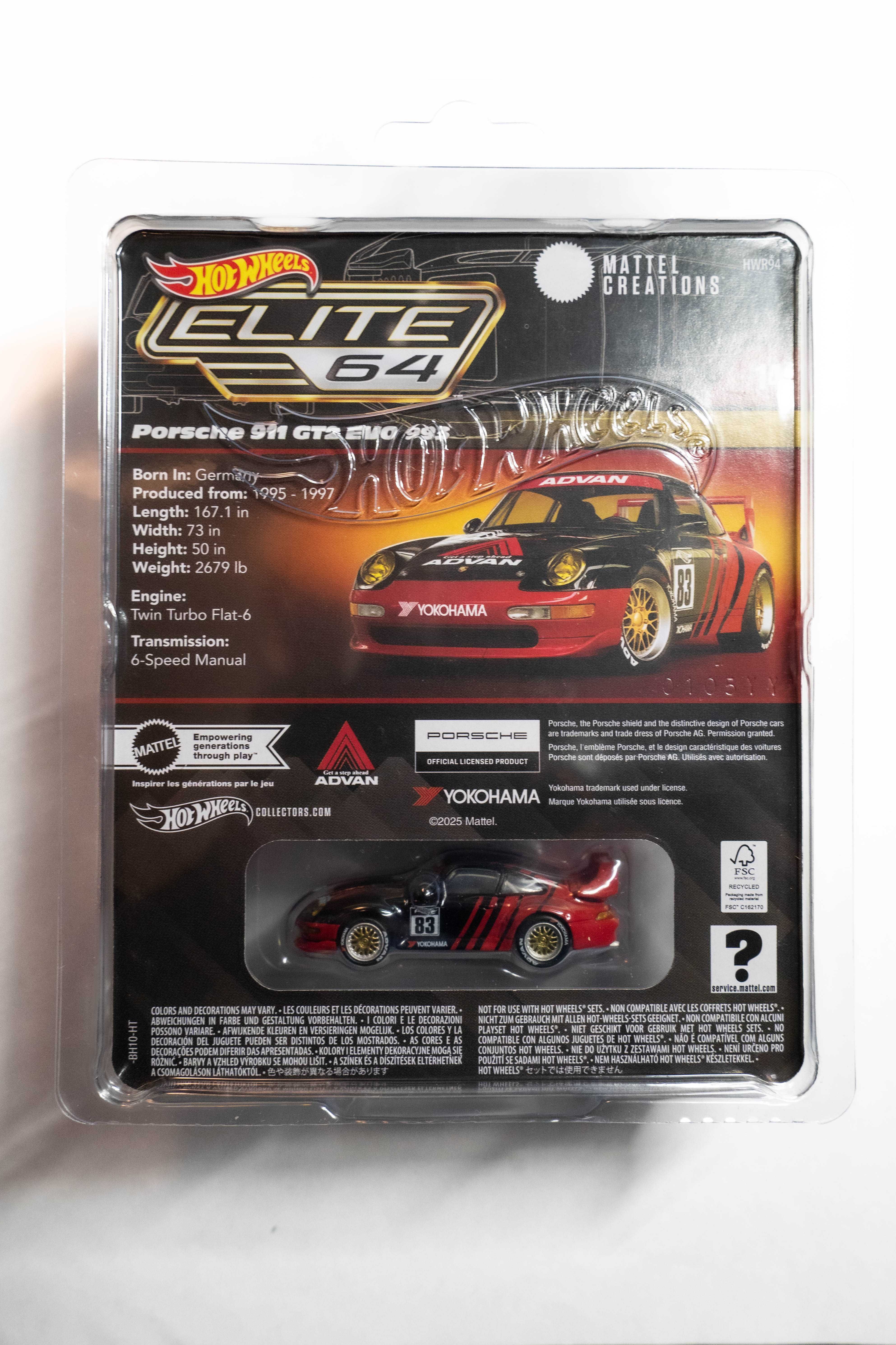 Hot Wheels Elite64 Porsche 911 GT2 EVO 993
