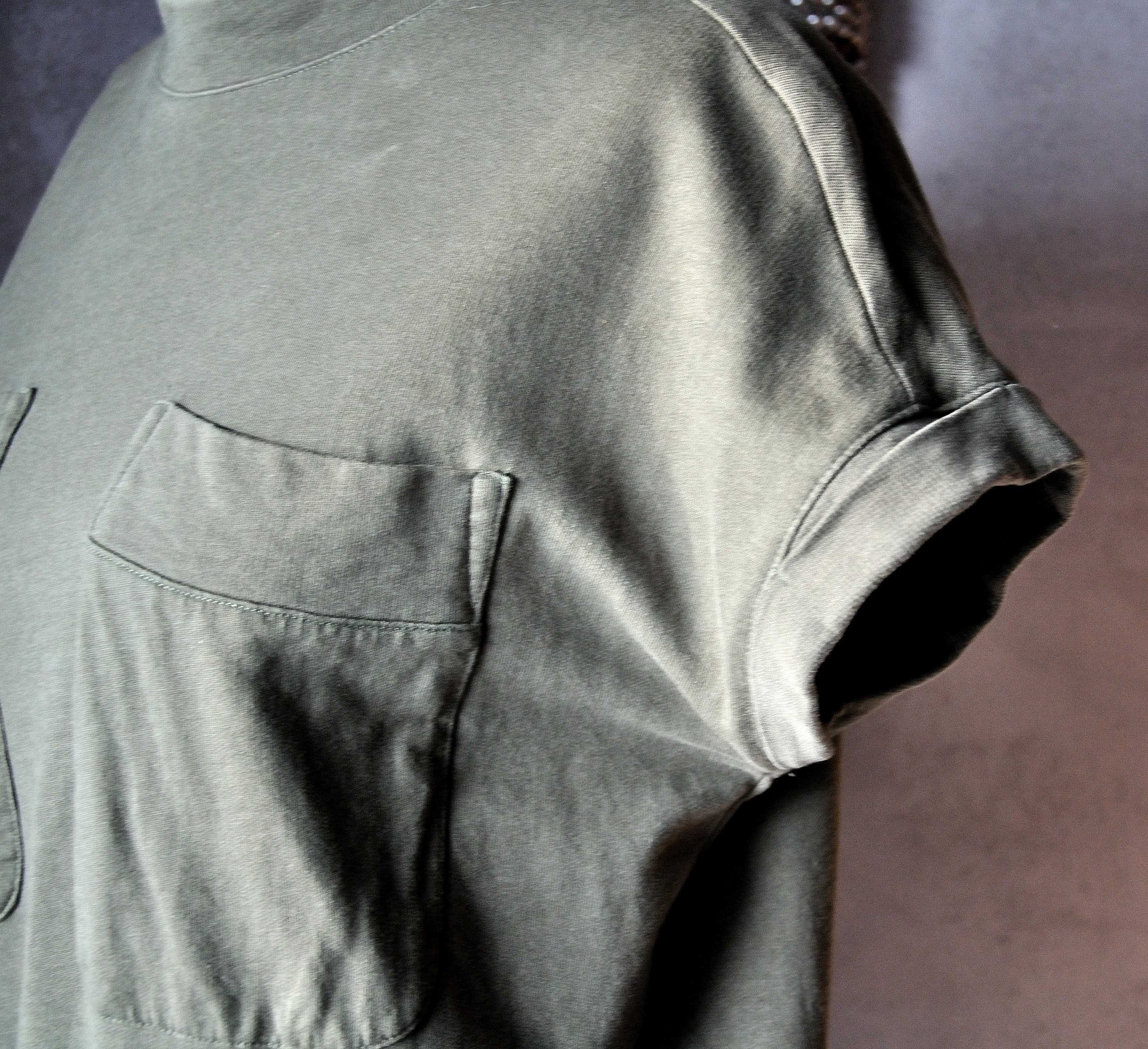 Bluzka khaki z grubszej bawełny basic XS S