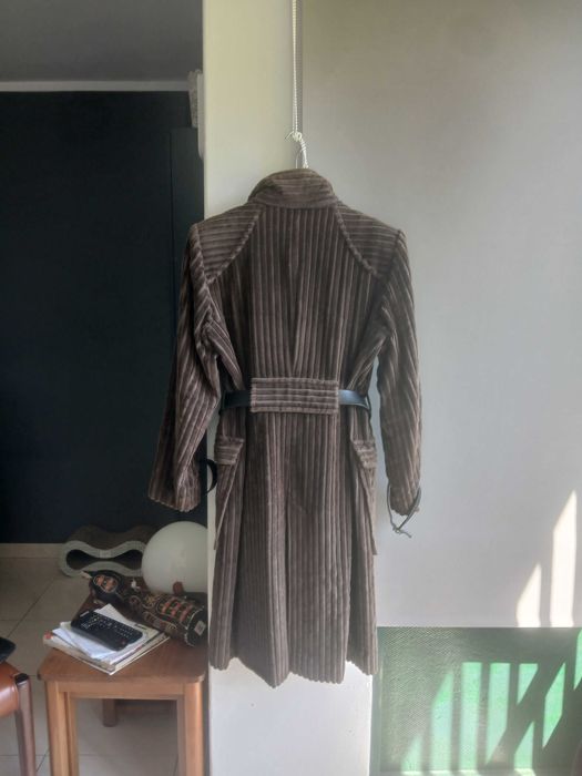 Casaco comprido Veludo Verde Acastanhado Purification Garcia