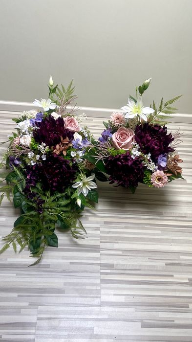 Kompozycja kwiaty sztuczne cmentarz