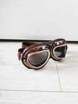 Gogle okulary lotnicze PRL retro motocyklowe dla pilota skóra vintage