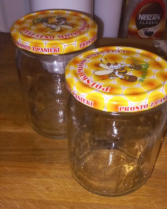 Słoiki 550ml i 900ml po miodzie + zakrętki 10szt Toruń Ciechocinek
