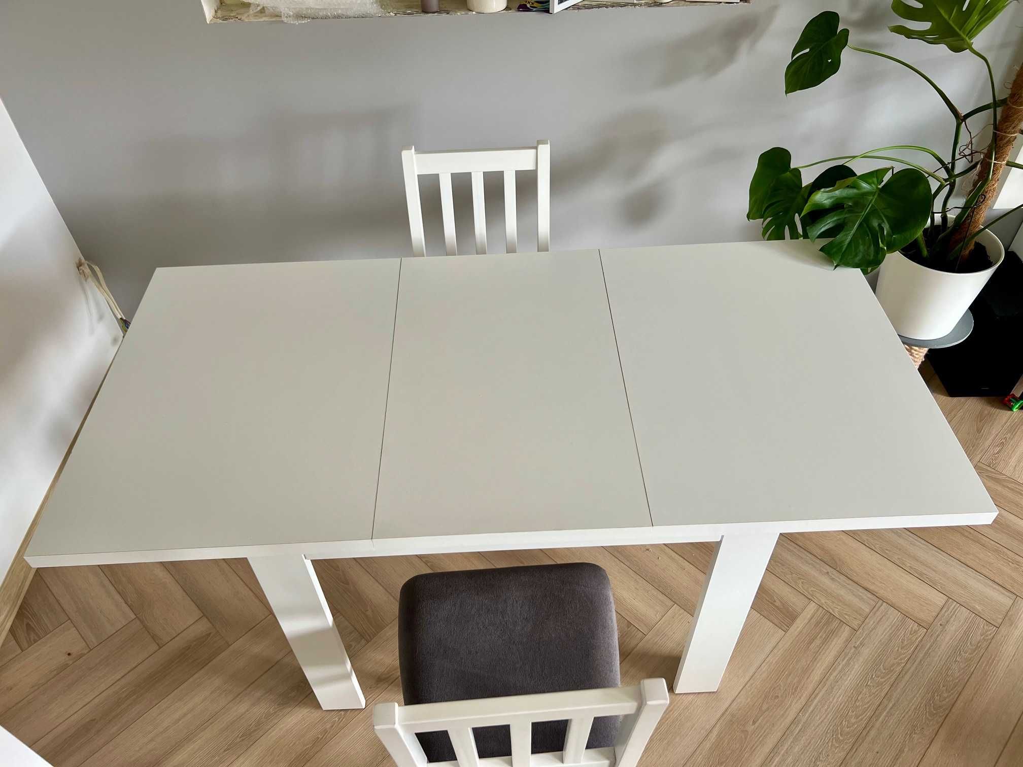 Stół rozkładany 110/155x75 cm biały alpejski BRW + 2 krzesła