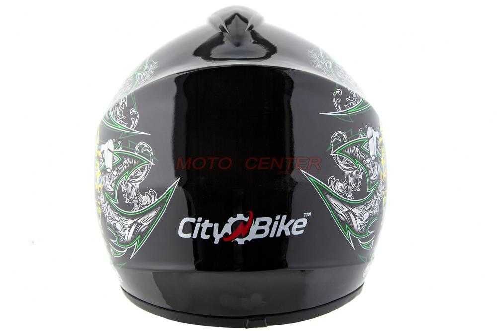 Kask Crossowy City-Bike Dziecięcy Junior Tatan Czarny z Zielonym
