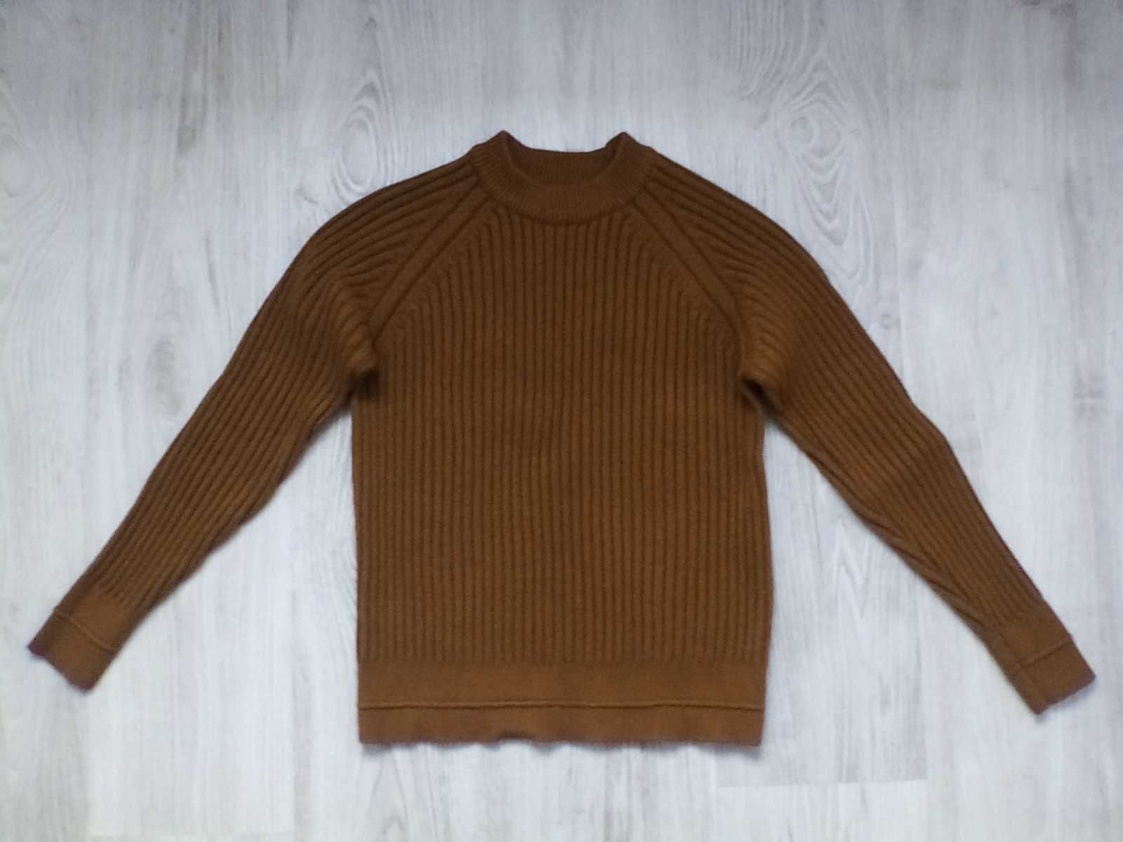 Sweter damski brązowy Szachownica rozm. S 36