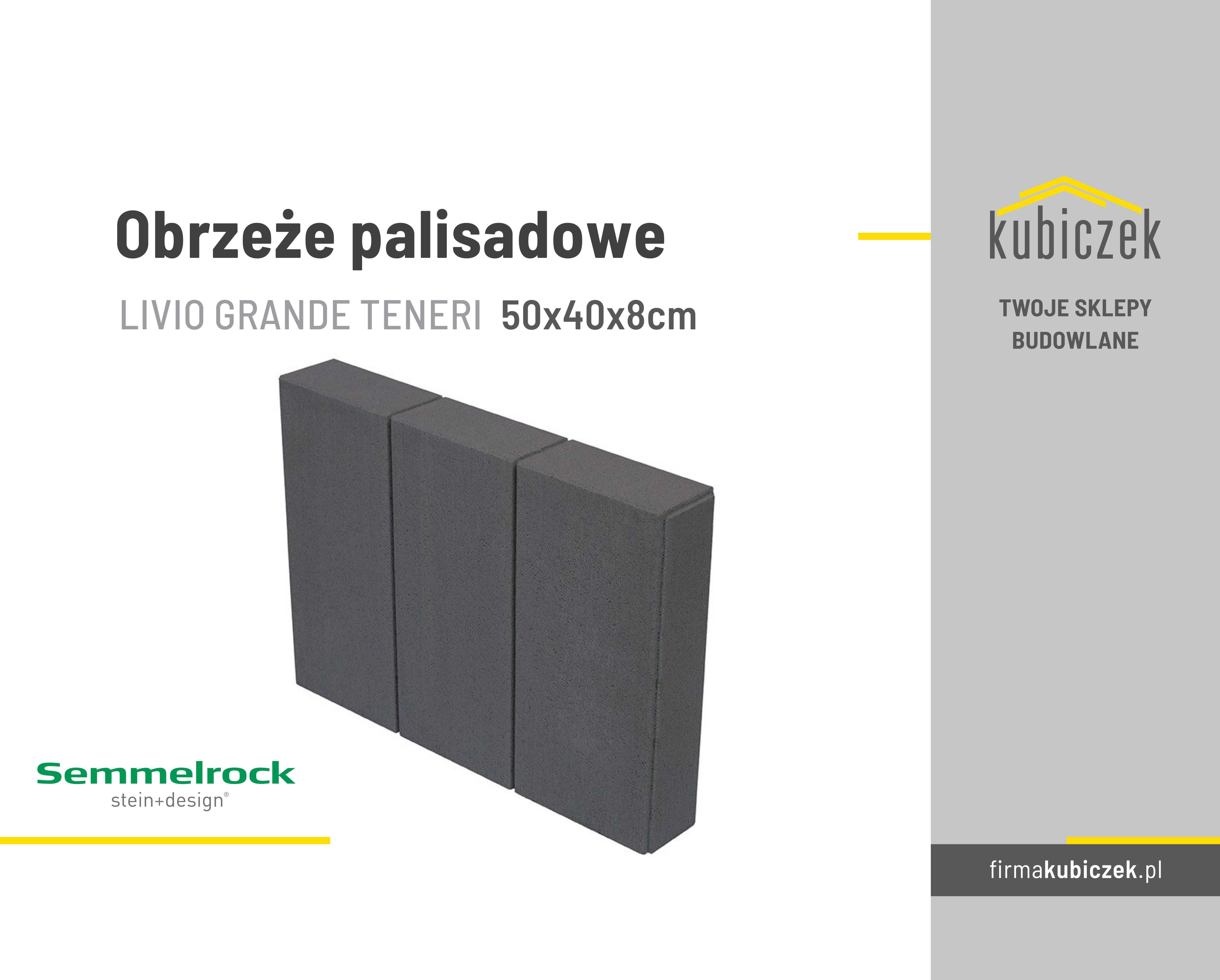 Obrzeże palisadowe wysokie 50x40x8 Semmelrock LIVIO GRANDE TENERI