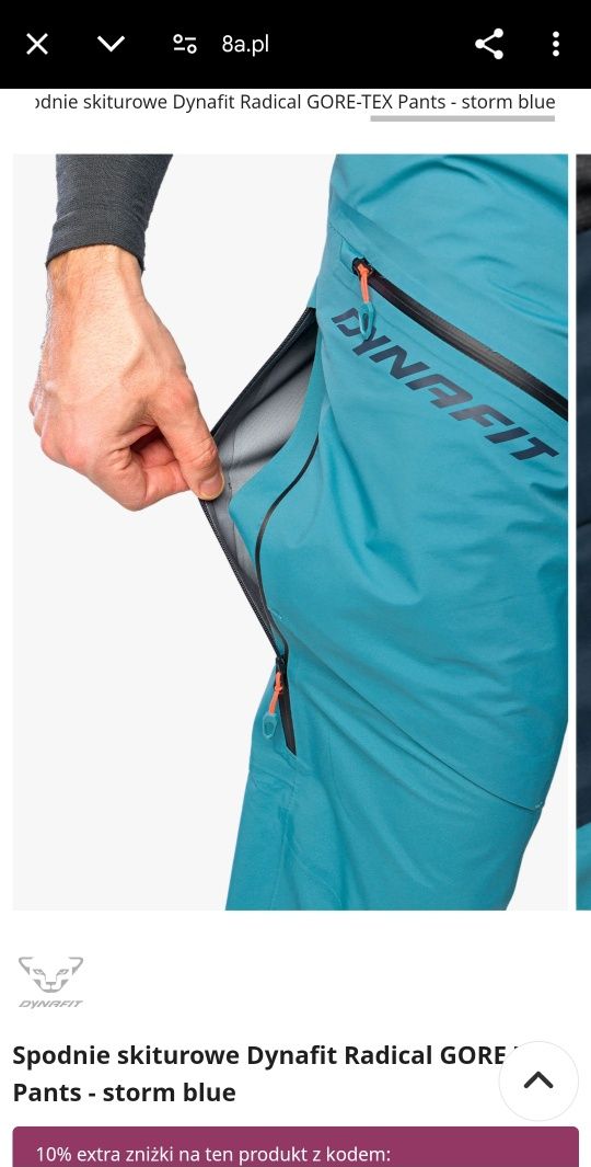 Spodnie Męskie Skiturowe Dynafit GoreTex "Radical 2 GTX" Niebieskie M