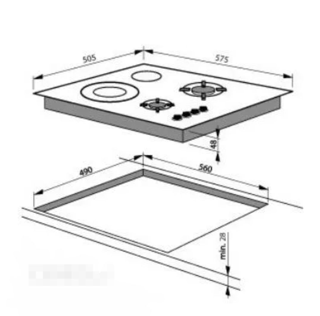 Płyta gazowo-elektryczna Amica GC0220 ceramiczna 230V Radomsko