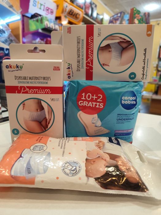 Jednorazowe majtki porodowe s Canpol zdychające podkłady porodowe