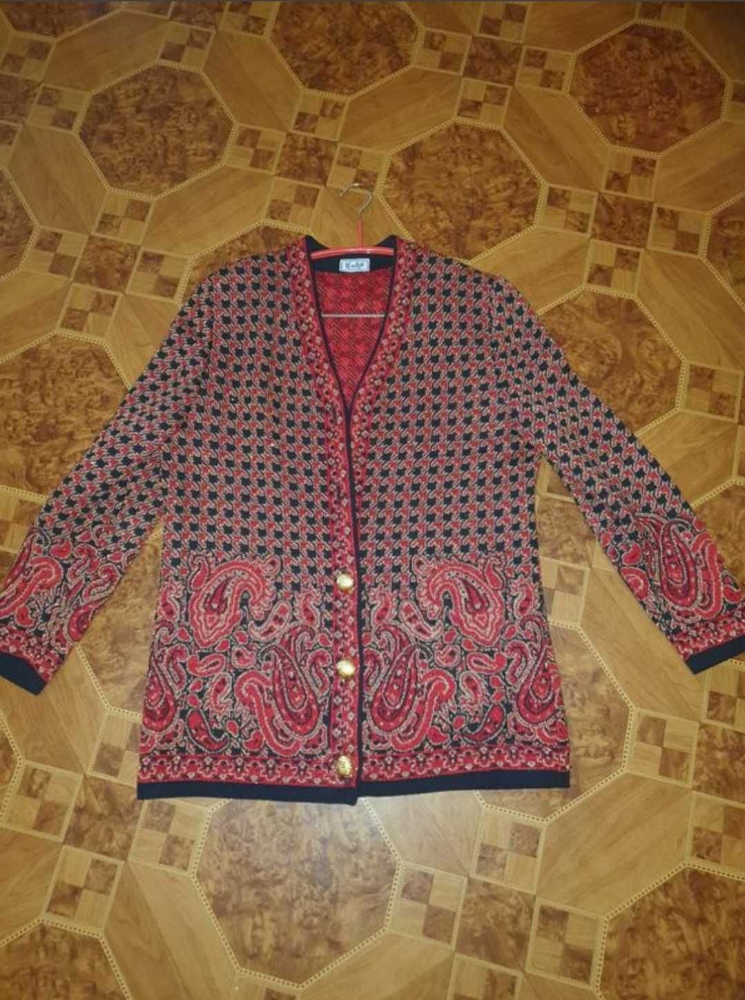 Красный с золотом пиджак блейзер,  винтаж, Италия, LioLa