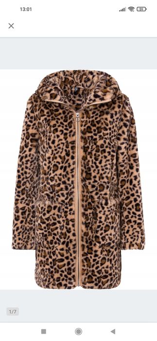 Nowa kurtka pluszowa damska panterka 42